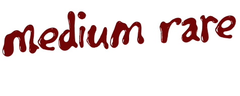 Text 'medium rare' in a stylized font on a transparent background
